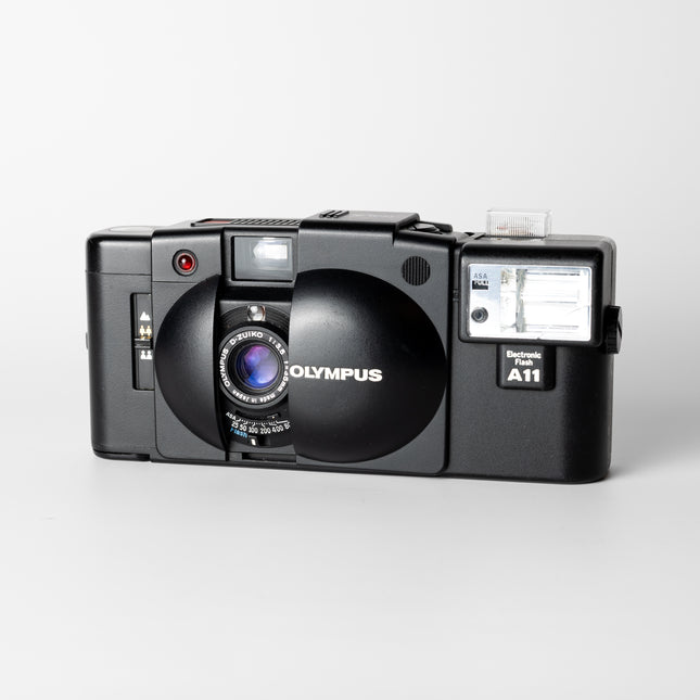 Olympus XA2 (With flash attachment)